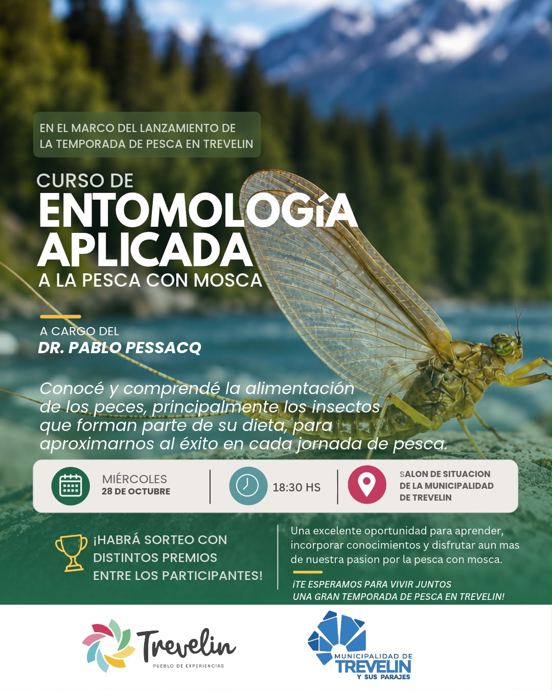 Trevelin lanza la temporada de pesca 2026/2027 con curso de etimología.