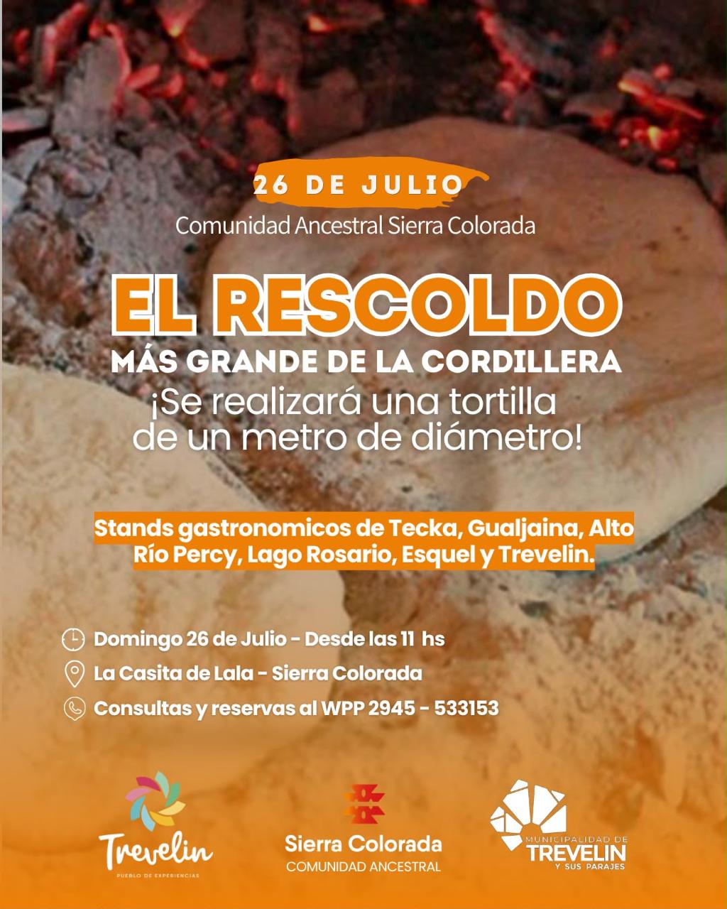 Sierra Colorada. Preparan una Tortilla al Rescoldo de 1 metro de diámetro.