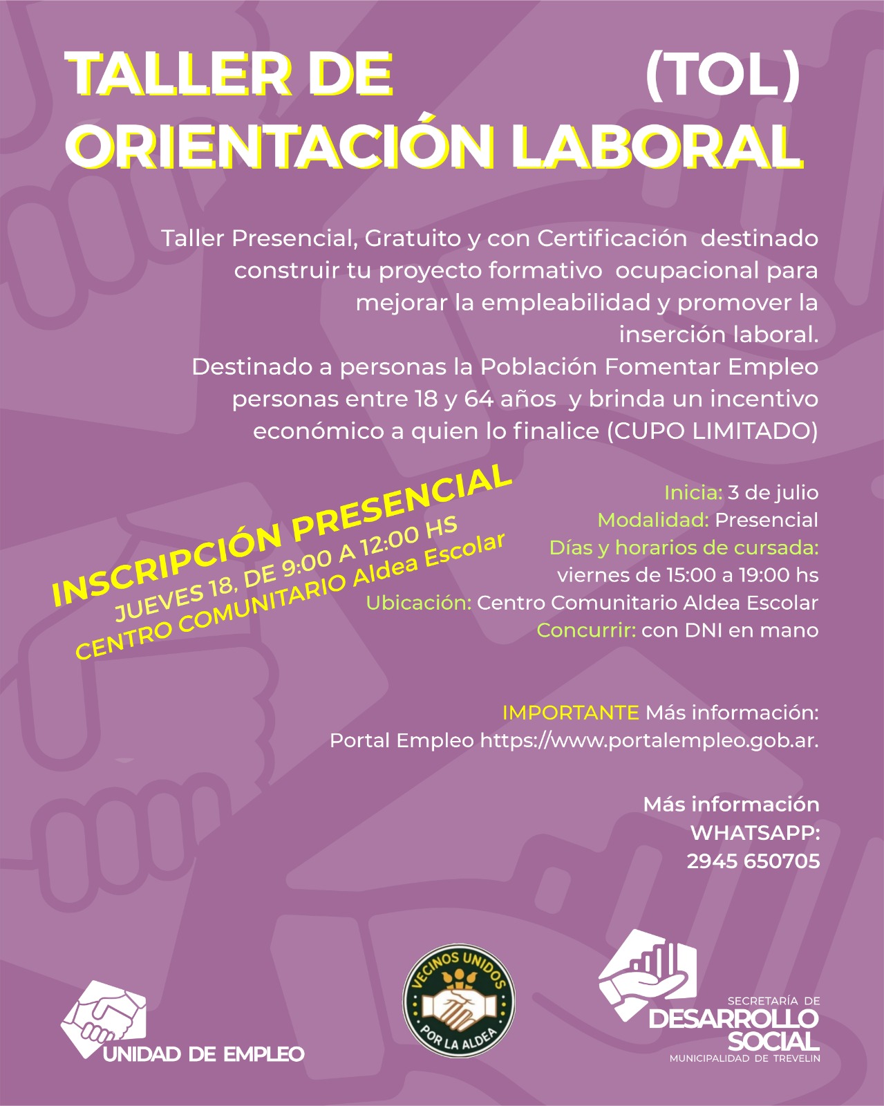 Inscripciones TOL en Aldea Escolar -18 de junio de 2026.