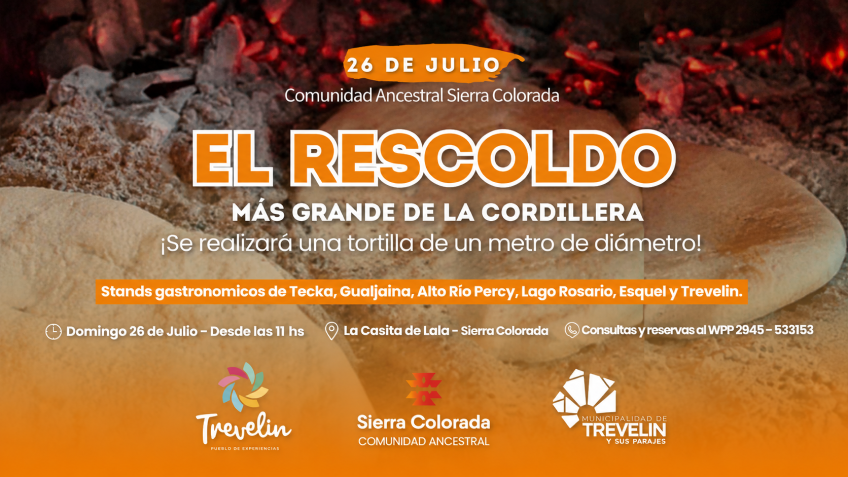 Sierra Colorada. Preparan una Tortilla al Rescoldo de 1 metro de diámetro.